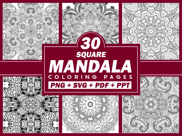 30 Square Mandala Coloring Pages: A Graphics Review