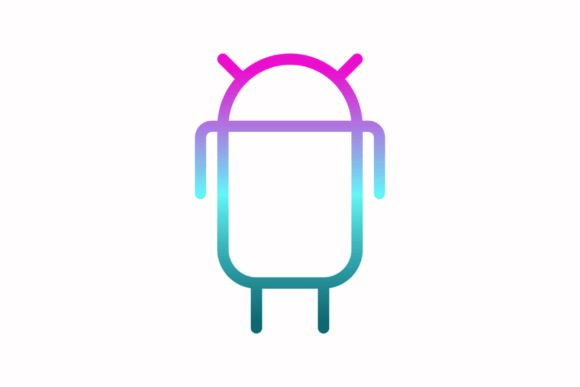 Android Rainbow Coloring Icon for Embroidery Projects