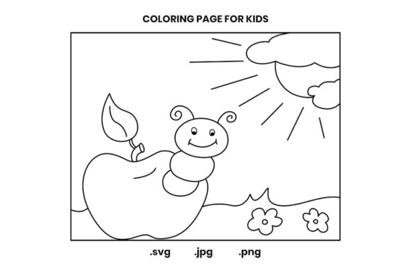 Apples and Caterpillars: A Fresh Twist in Coloring Pages Amp Graphics