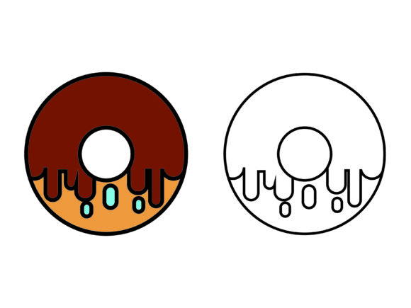 Brown Chocolate Donuts Kids Coloring: A Versatile Graphic for Publishers