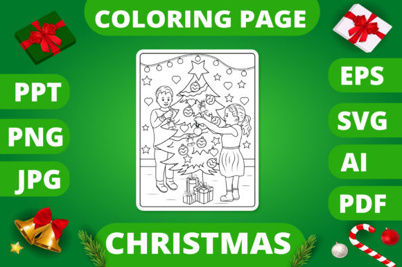 Christmas Coloring Page for Kids 11 V2: A Festive Design Review