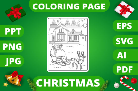 Christmas Coloring Page for Kids 15 V2: A Perfect Graphic Asset