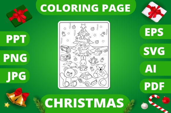Christmas Coloring Page for Kids 16 V2: A Charming Graphics Asset