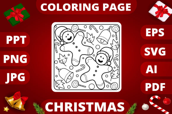 Christmas Coloring Page for Kids 18: A Perfect Graphic Asset