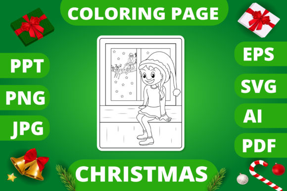 Christmas Coloring Page for Kids 23 V2: A Graphics Must-Have