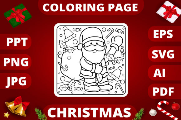 Christmas Coloring Page for Kids 26: A Charming Graphics Asset
