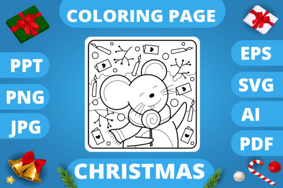 Christmas Coloring Page for Kids 27 V3: A Festive Graphics Asset