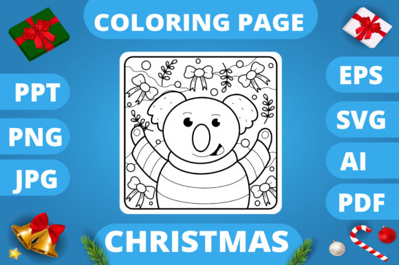 Christmas Coloring Page for Kids 29 V3: A Festive Graphics Asset