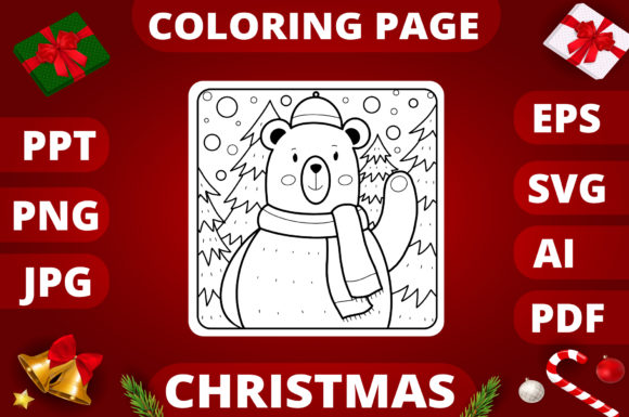 Christmas Coloring Page for Kids 6: A Charming Graphics Asset