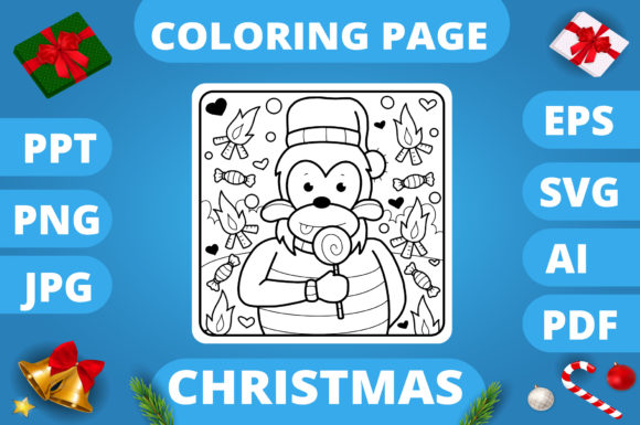 Christmas Coloring Page for Kids 6 V3: A Must-Have Graphic