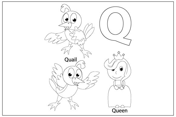 Coloring the Letter Q: A Playful Graphics Asset