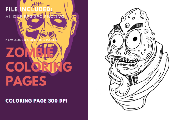 Disgusting Frog Zombie Coloring Page: A Bold Graphic Template