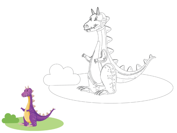 Exploring Purple Dragon Kids Coloring for Embroidery