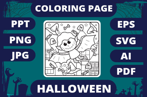 Halloween Coloring Page for Kids 11 V2: A Graphics Gem