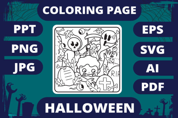 Halloween Coloring Page for Kids 14 V2: Graphics for Crafting