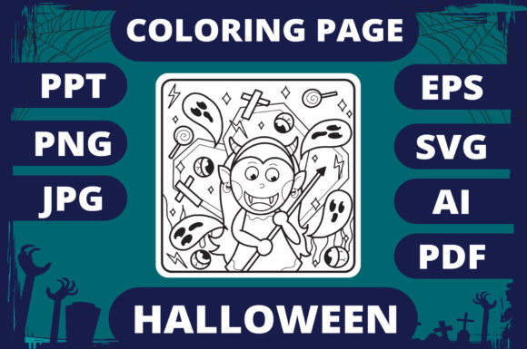 Halloween Coloring Page for Kids 19 V2: A Perfect Graphics Asset