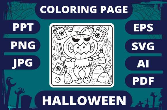 Halloween Coloring Page for Kids 27 V2: A Must-Have Graphics Asset