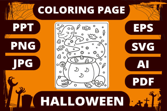 Halloween Coloring Page for Kids 9: A Graphics Asset Review