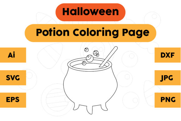 Halloween Coloring Page for Kids Potion: A Graphics Asset