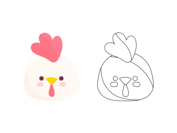 Kids Coloring Animal Chicken Vector: Perfect for Graphics and Coloring Pages Amp