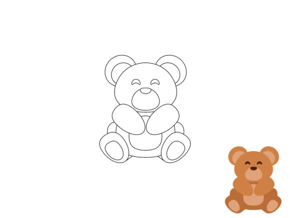 Kids Coloring Bear Animal Vector for Graphics and Crafting