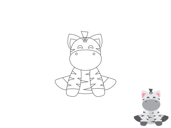 Kids Coloring Zebra Animal Vector for Creative Graphics