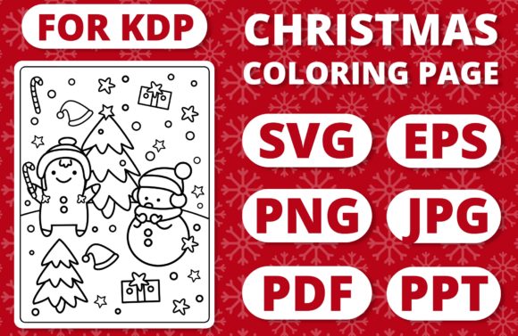 Review: KDP Christmas Coloring Page for Kids 3 Graphics