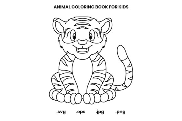Tiger Coloring Book Page for Kids: A Creative Graphics Asset