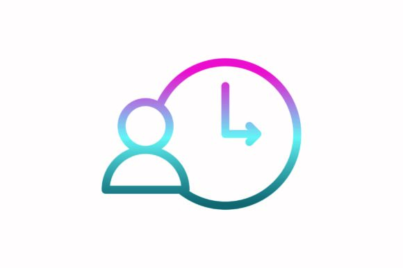 Timing Rainbow Coloring Icon: A Versatile Graphics Asset